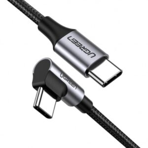 Cabo USB-C 90 Graus para Carregador Super Rapido 3 Amperes 1 Metro UGREEN